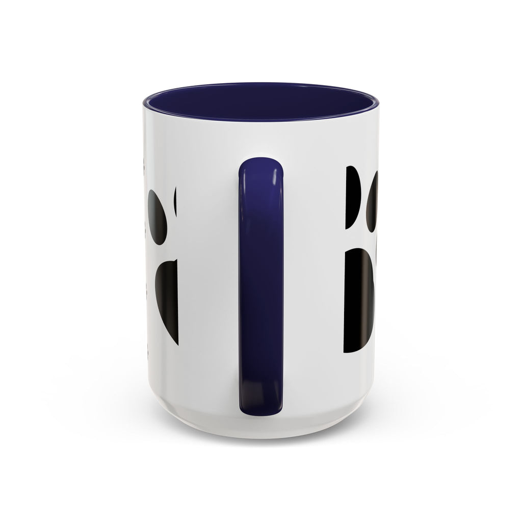 Paw Print Coffee Mug – Black Accent Ceramic Mug for Pet Lovers (11/15oz)