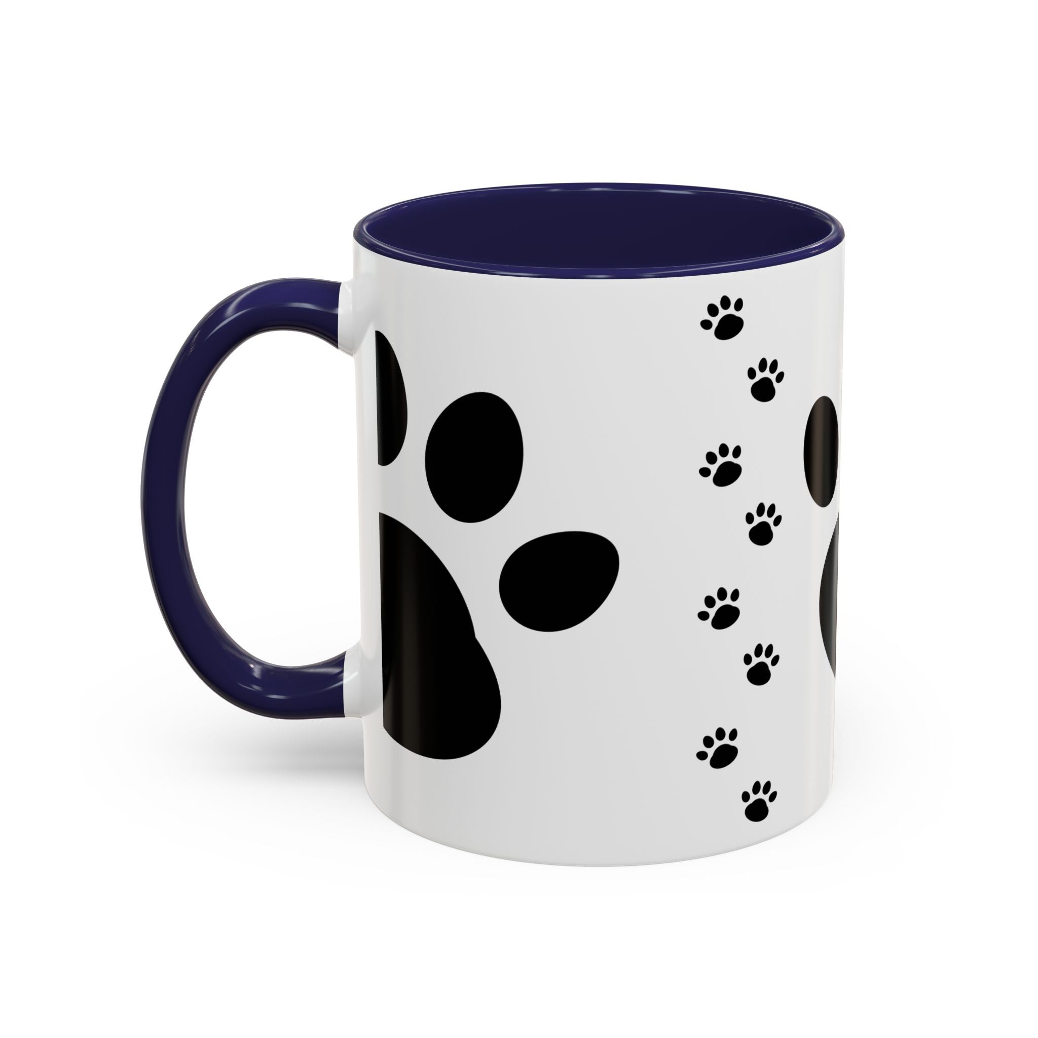 Paw Print Coffee Mug – Black Accent Ceramic Mug for Pet Lovers (11/15oz)