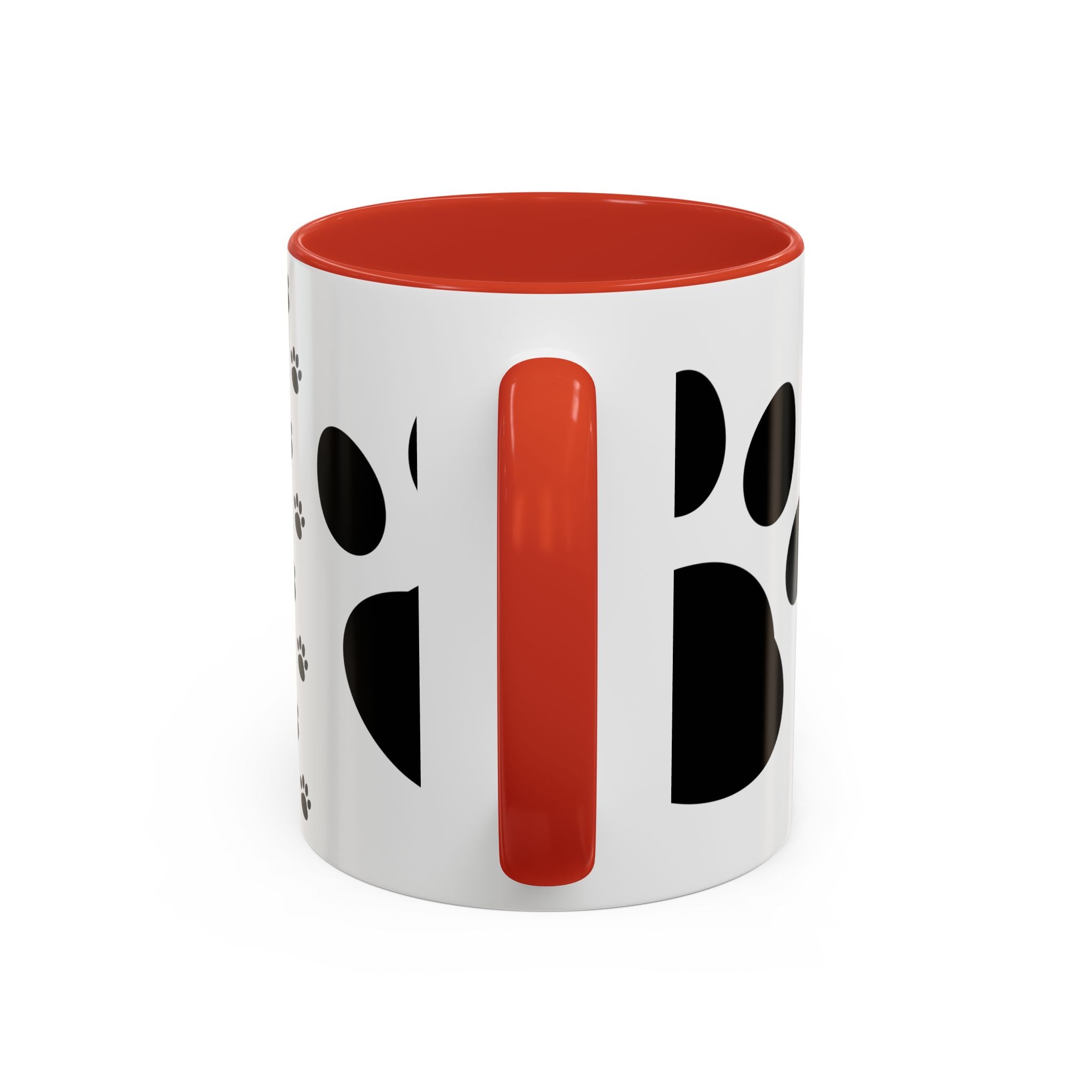Paw Print Coffee Mug – Black Accent Ceramic Mug for Pet Lovers (11/15oz)