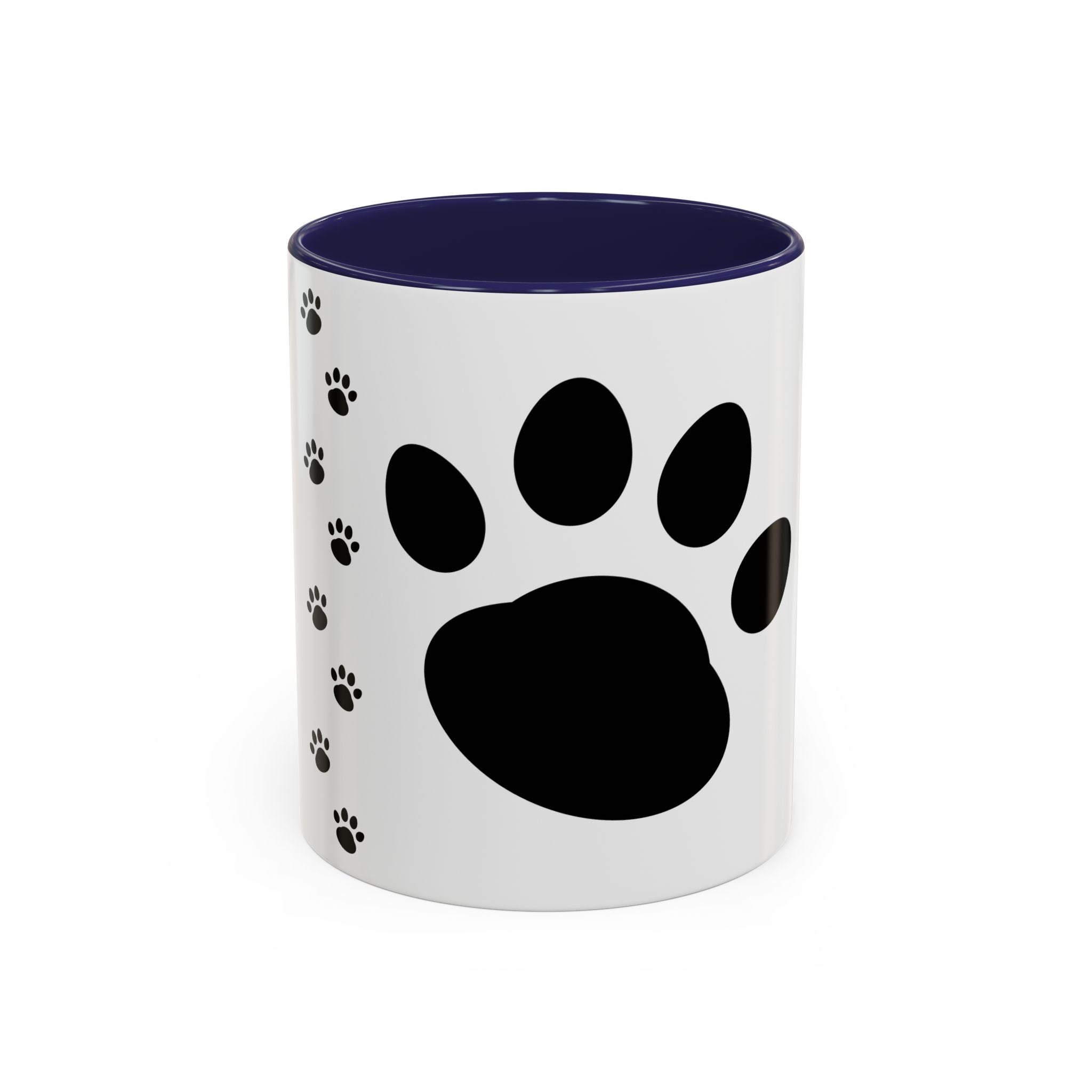 Paw Print Coffee Mug – Black Accent Ceramic Mug for Pet Lovers (11/15oz)