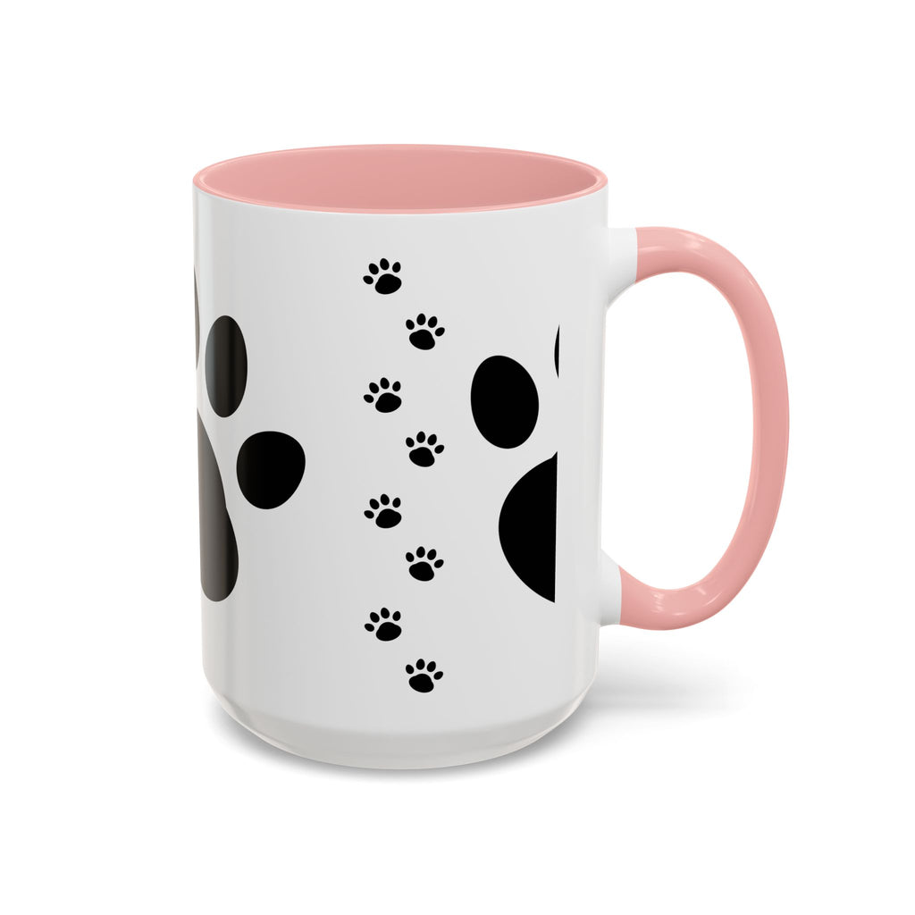 Paw Print Coffee Mug – Black Accent Ceramic Mug for Pet Lovers (11/15oz)