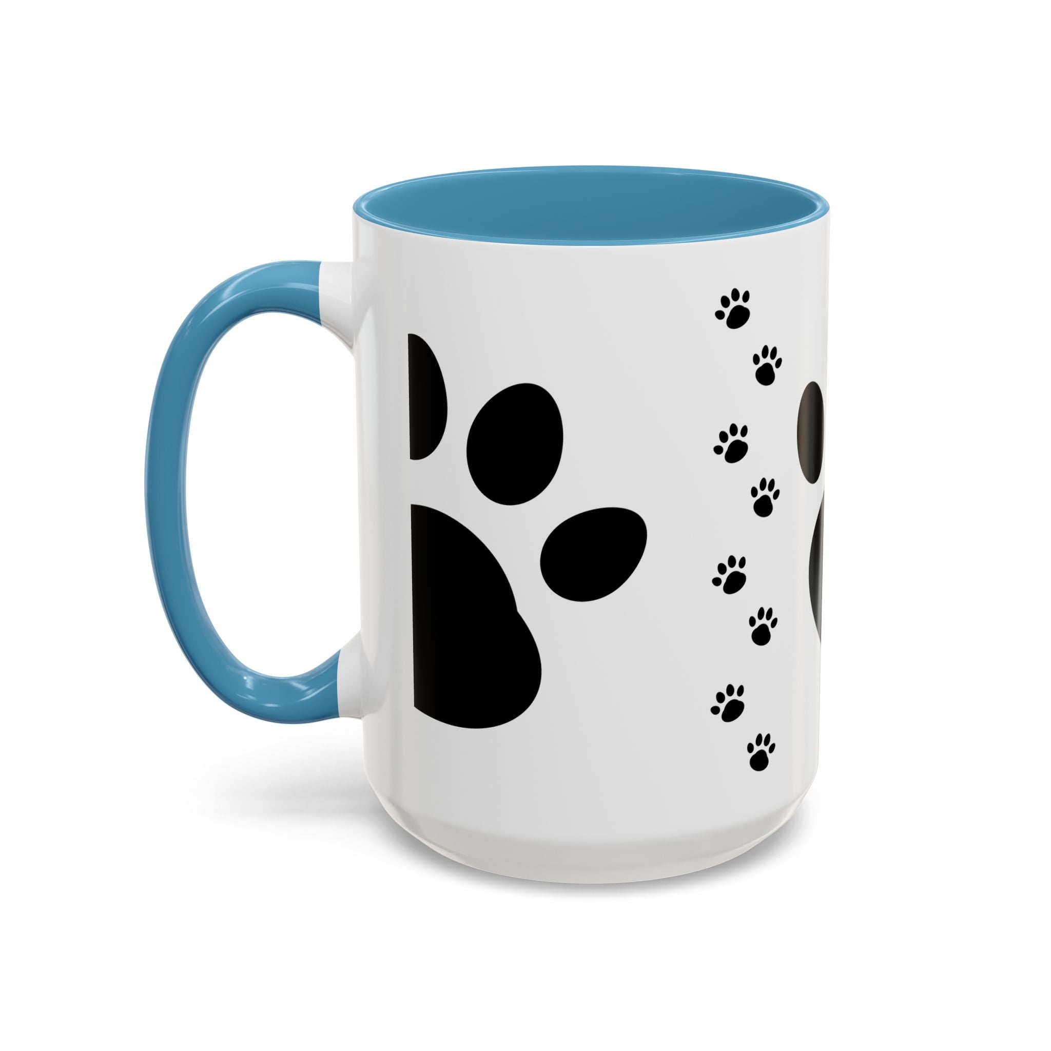 Paw Print Coffee Mug – Black Accent Ceramic Mug for Pet Lovers (11/15oz)