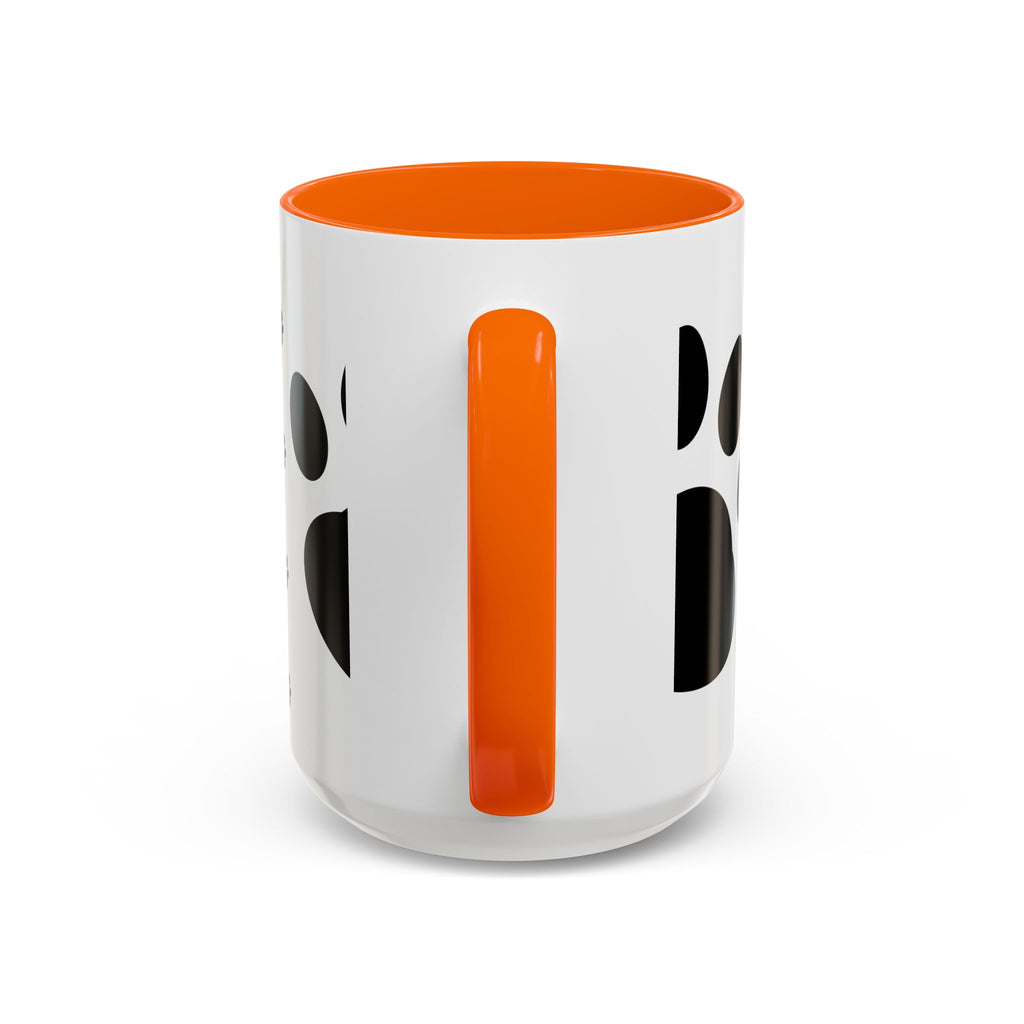 Paw Print Coffee Mug – Black Accent Ceramic Mug for Pet Lovers (11/15oz)