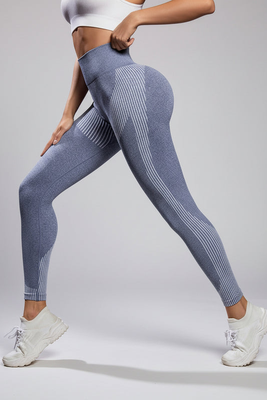 New women yoga Striped High Waist Active Pants Bottoms Trendsi   