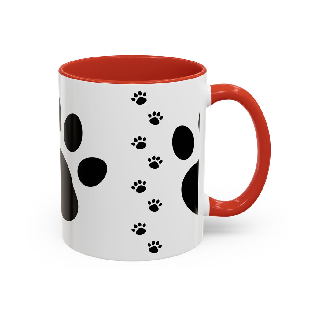 Paw Print Coffee Mug – Black Accent Ceramic Mug for Pet Lovers (11/15oz)