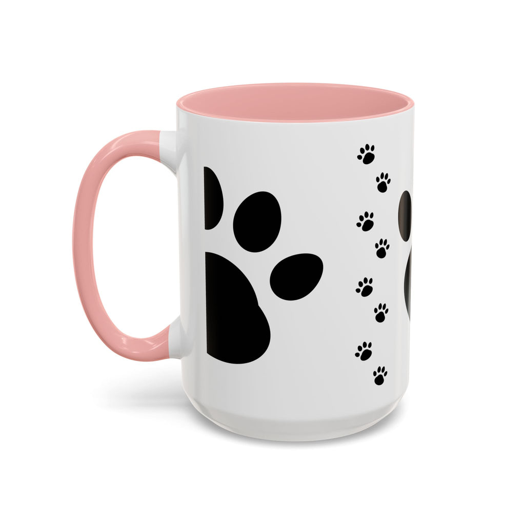 Paw Print Coffee Mug – Black Accent Ceramic Mug for Pet Lovers (11/15oz)