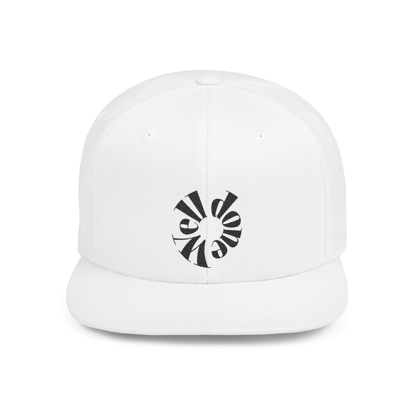 Spiral Sunburst Snapback Hat — Retro Graphic Flat Bill Cap