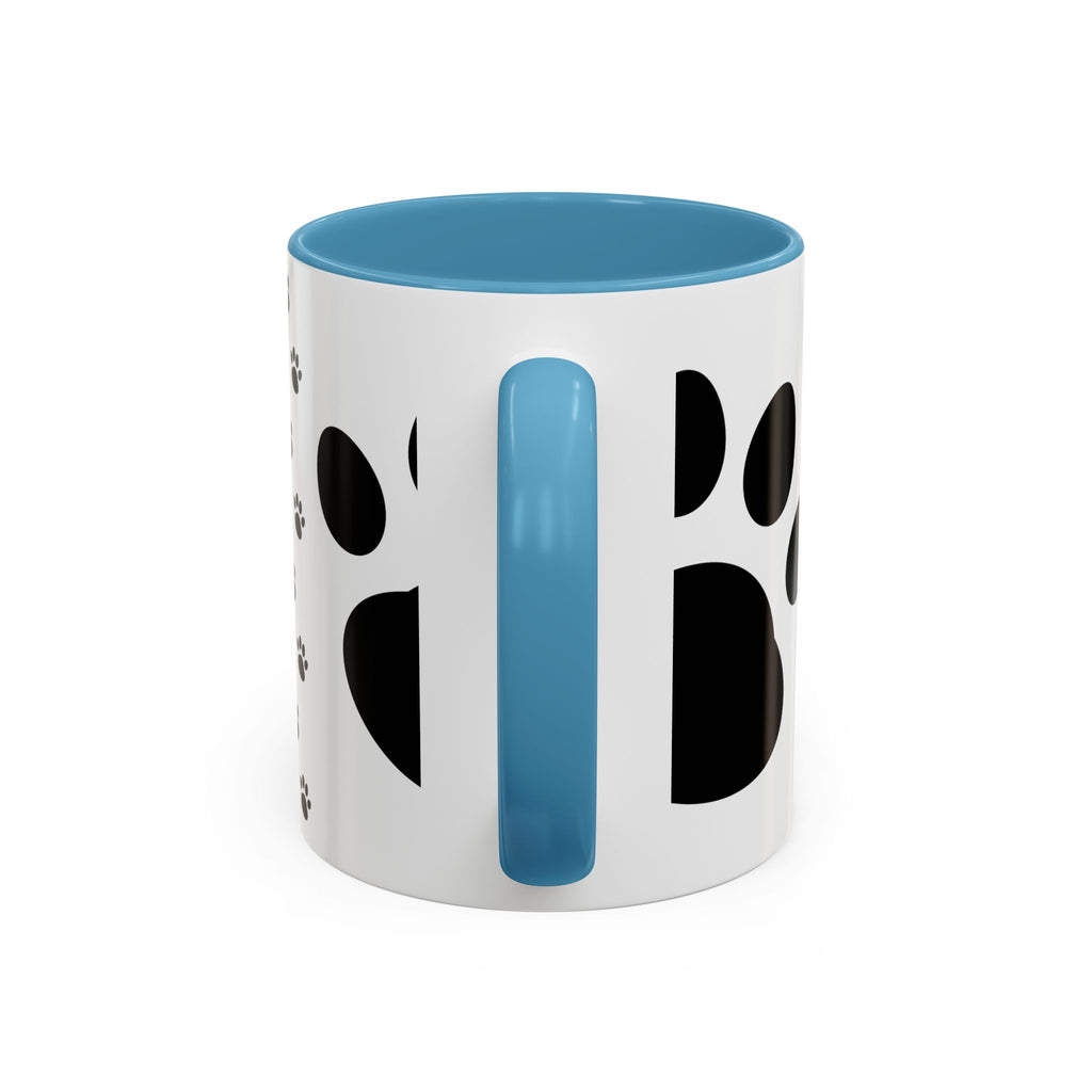 Paw Print Coffee Mug – Black Accent Ceramic Mug for Pet Lovers (11/15oz)
