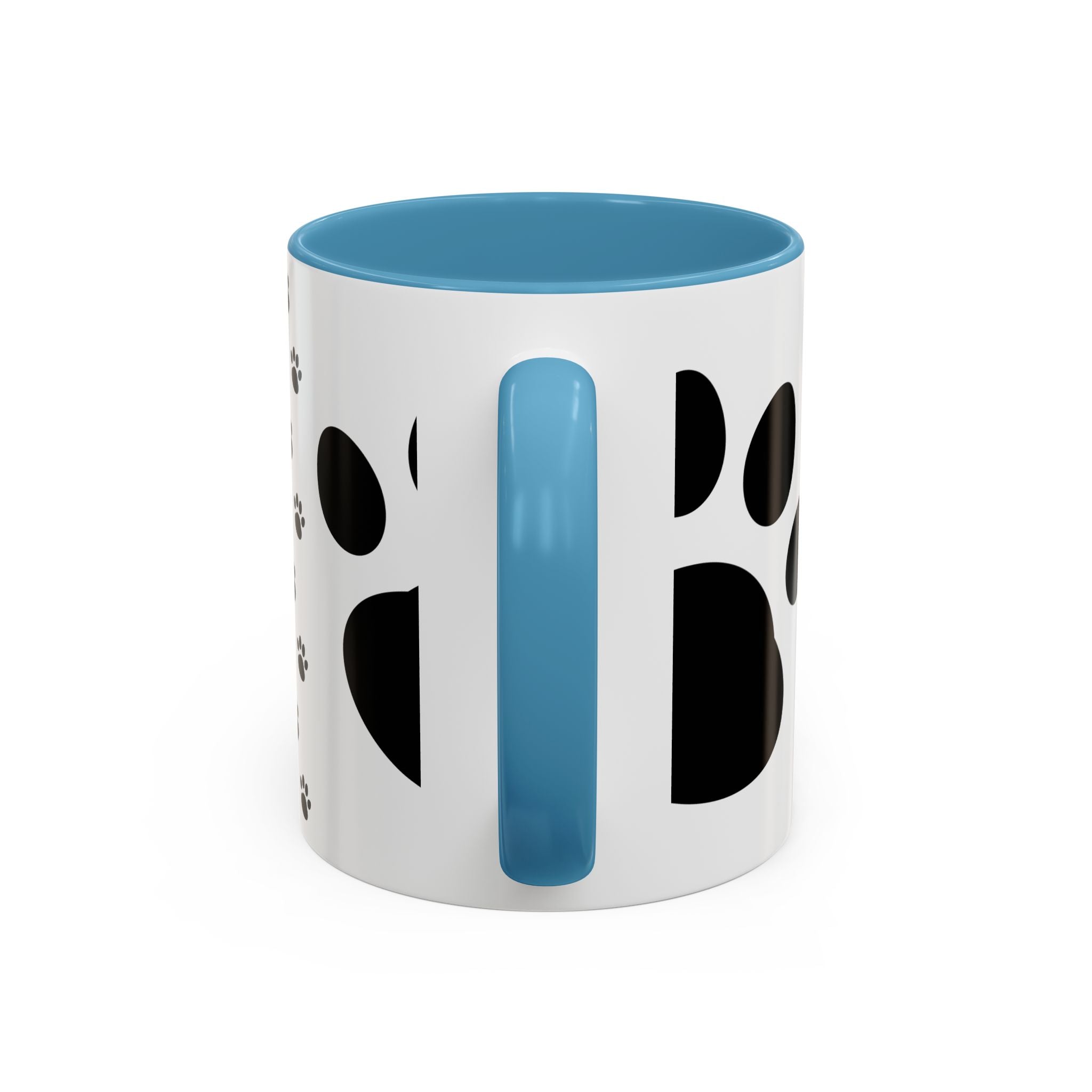 Paw Print Coffee Mug – Black Accent Ceramic Mug for Pet Lovers (11/15oz)