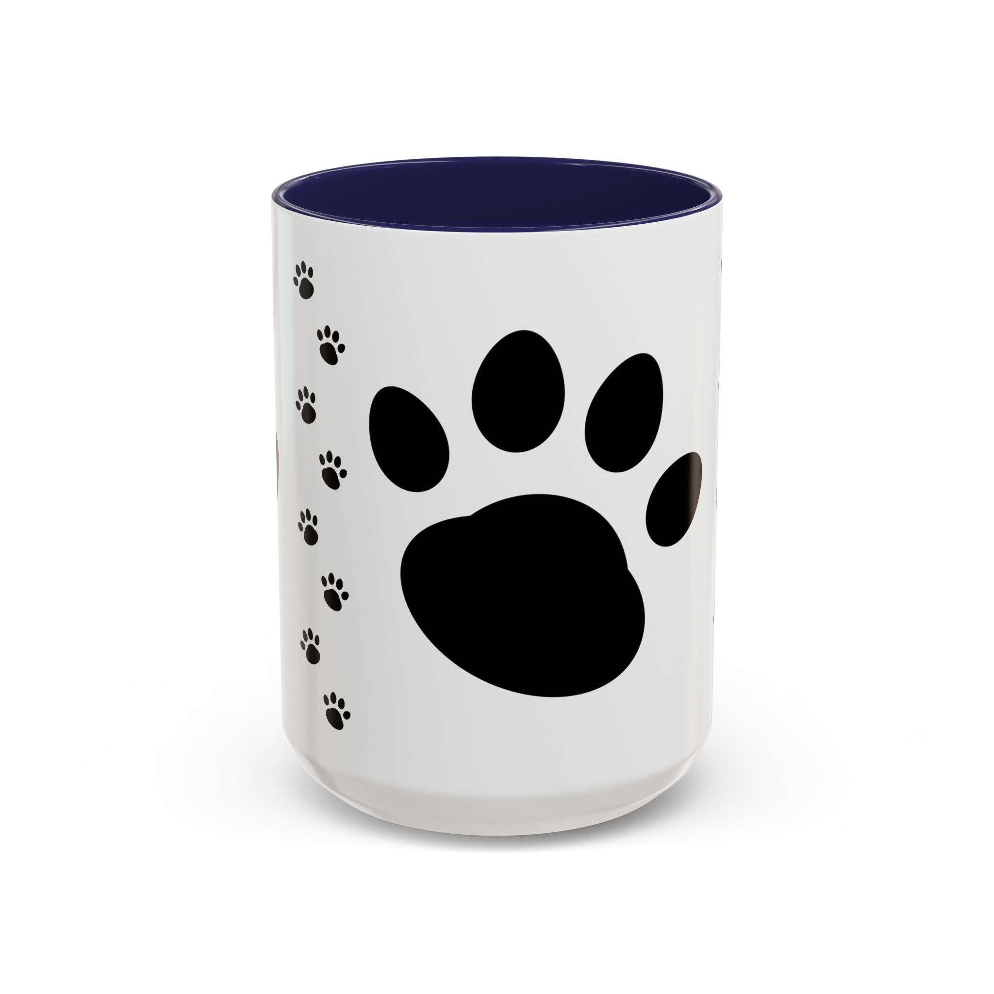 Paw Print Coffee Mug – Black Accent Ceramic Mug for Pet Lovers (11/15oz)