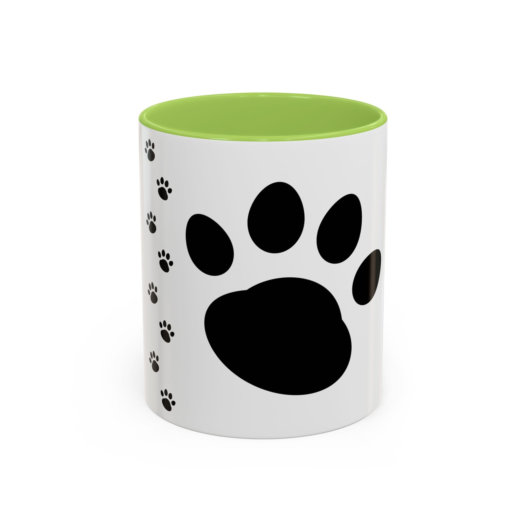 Paw Print Coffee Mug – Black Accent Ceramic Mug for Pet Lovers (11/15oz)