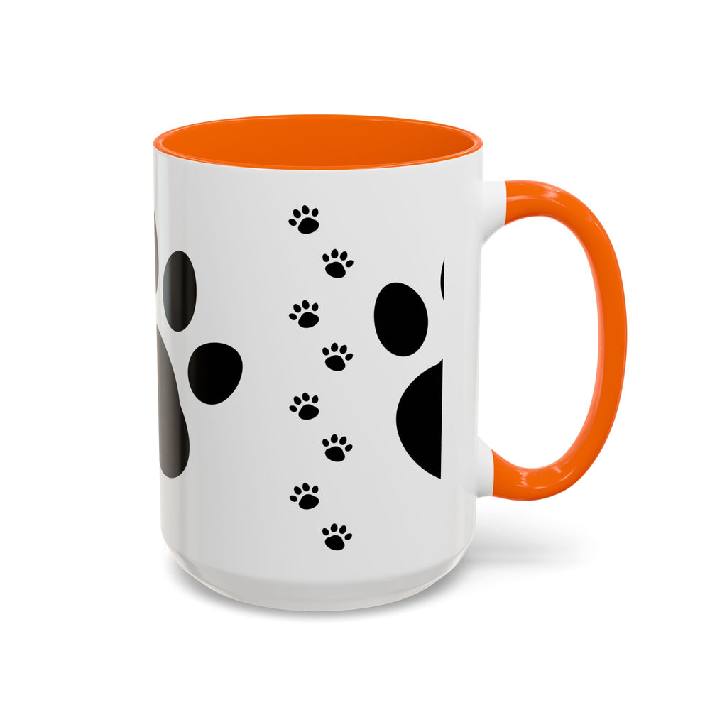 Paw Print Coffee Mug – Black Accent Ceramic Mug for Pet Lovers (11/15oz)