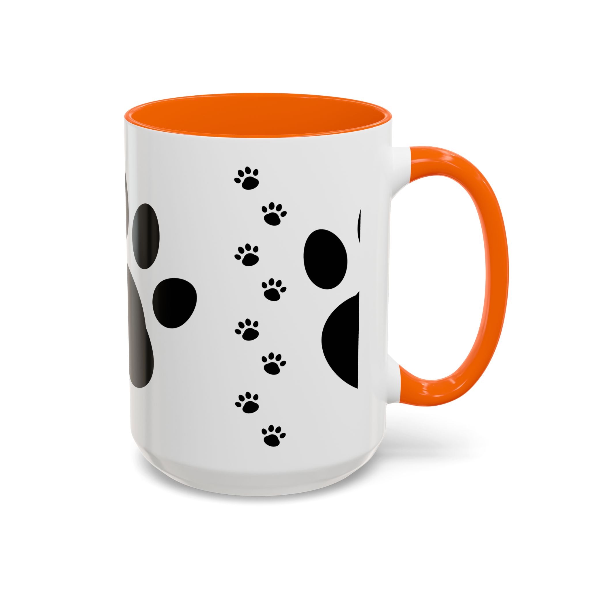 Paw Print Coffee Mug – Black Accent Ceramic Mug for Pet Lovers (11/15oz)