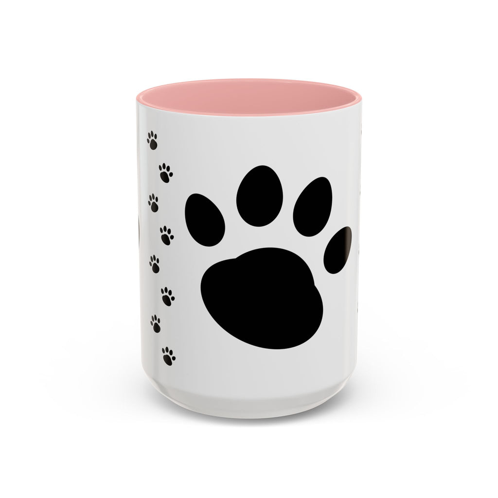 Paw Print Coffee Mug – Black Accent Ceramic Mug for Pet Lovers (11/15oz)