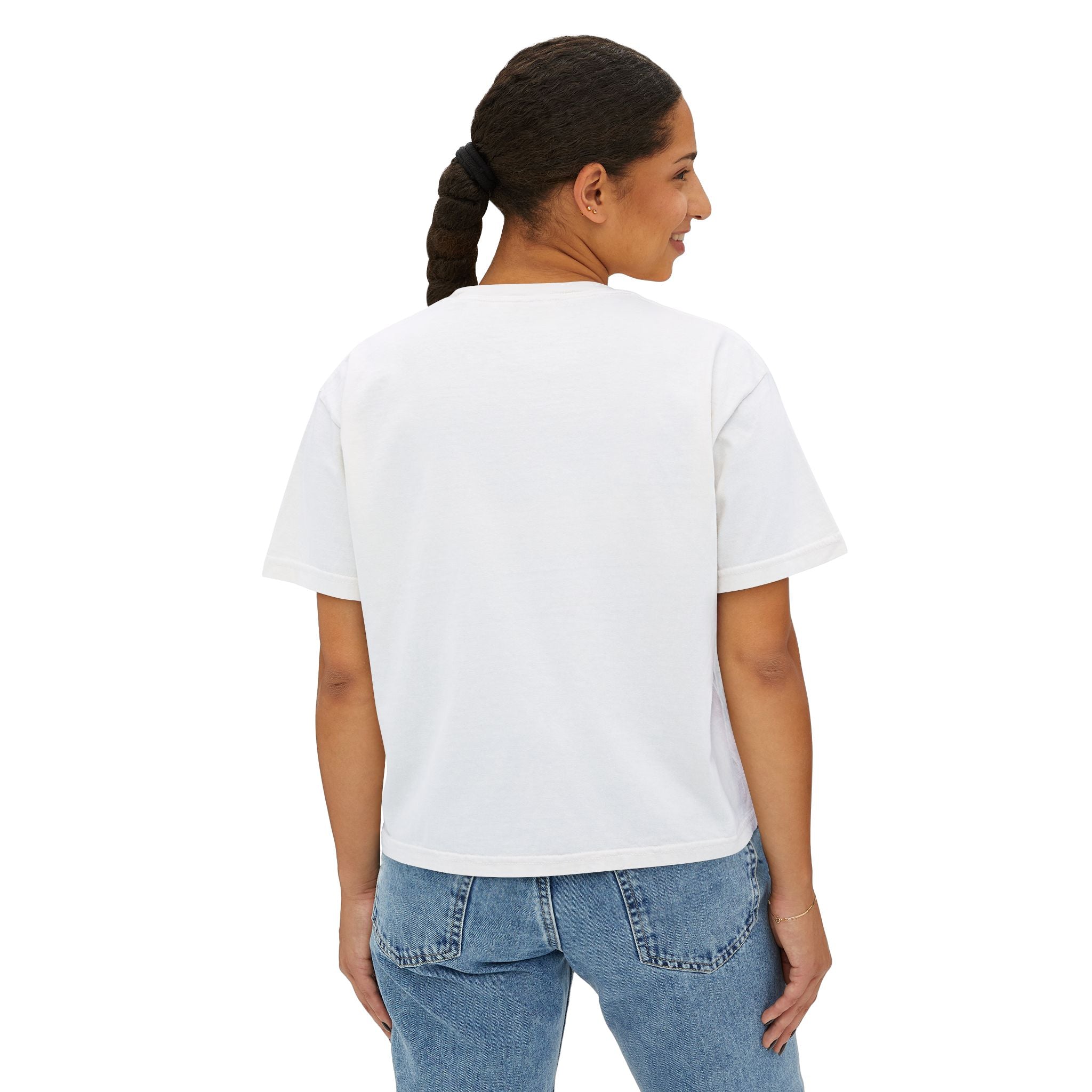 Faith Over Fear Boxy Tee — Pigment-Dyed Women's Graphic Shirt