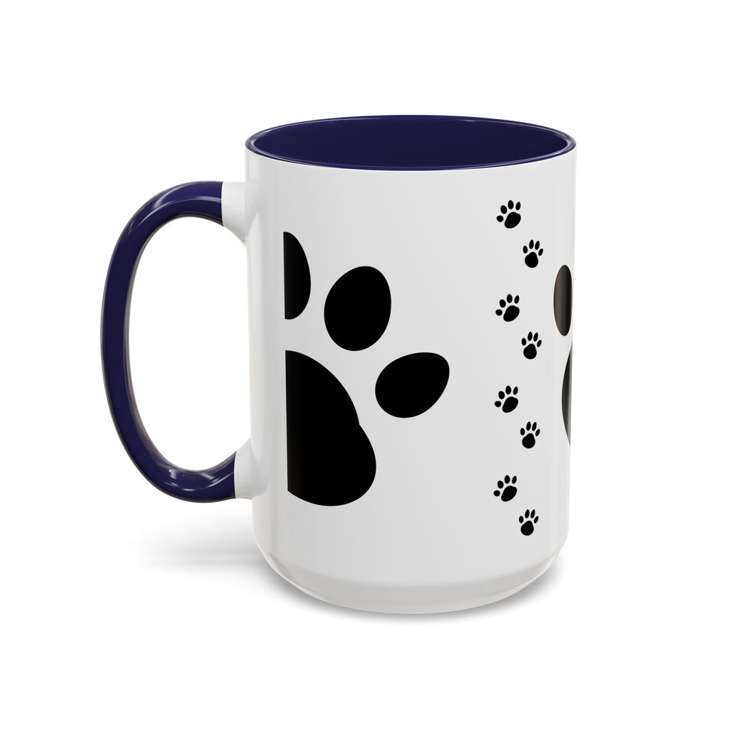 Paw Print Coffee Mug – Black Accent Ceramic Mug for Pet Lovers (11/15oz)