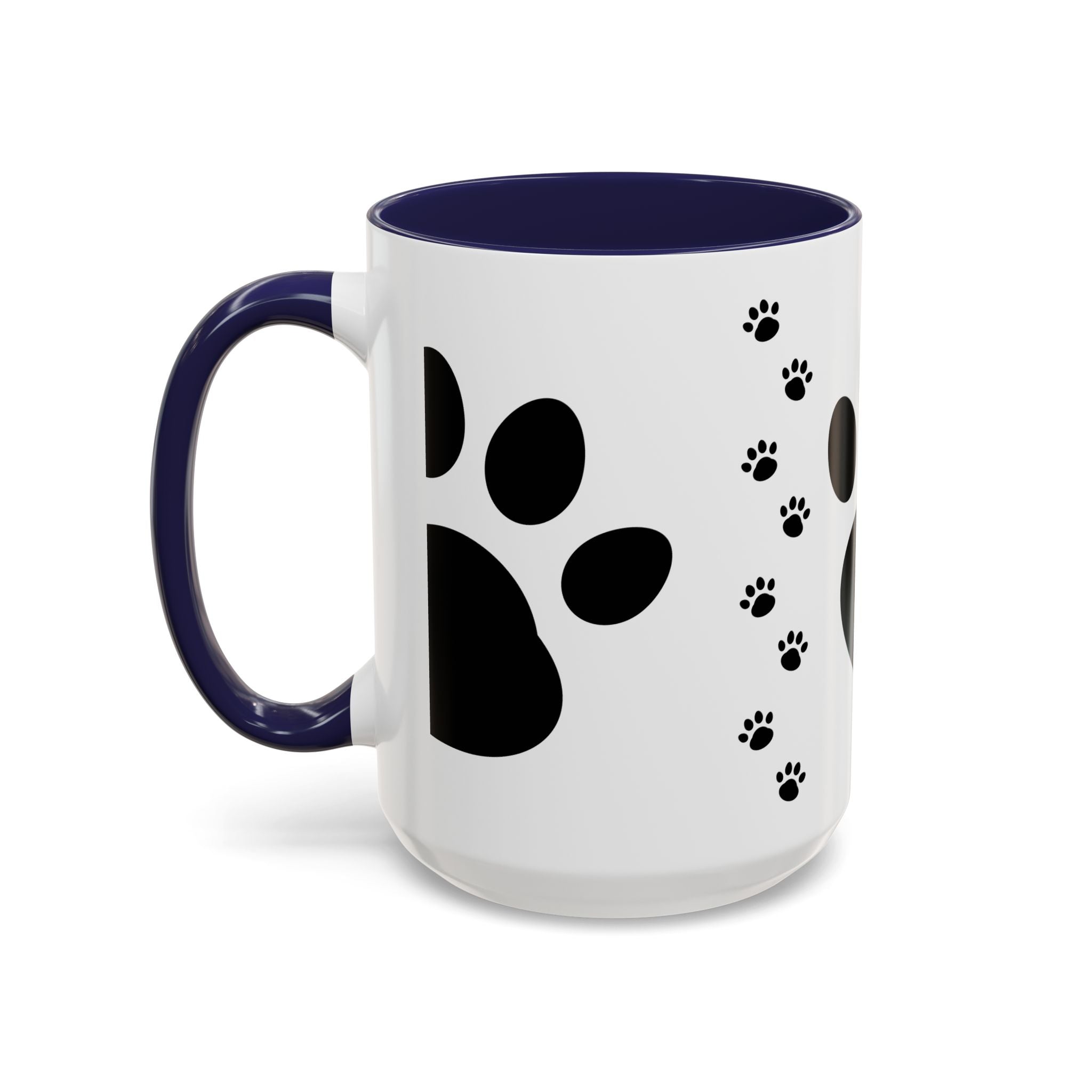 Paw Print Coffee Mug – Black Accent Ceramic Mug for Pet Lovers (11/15oz)