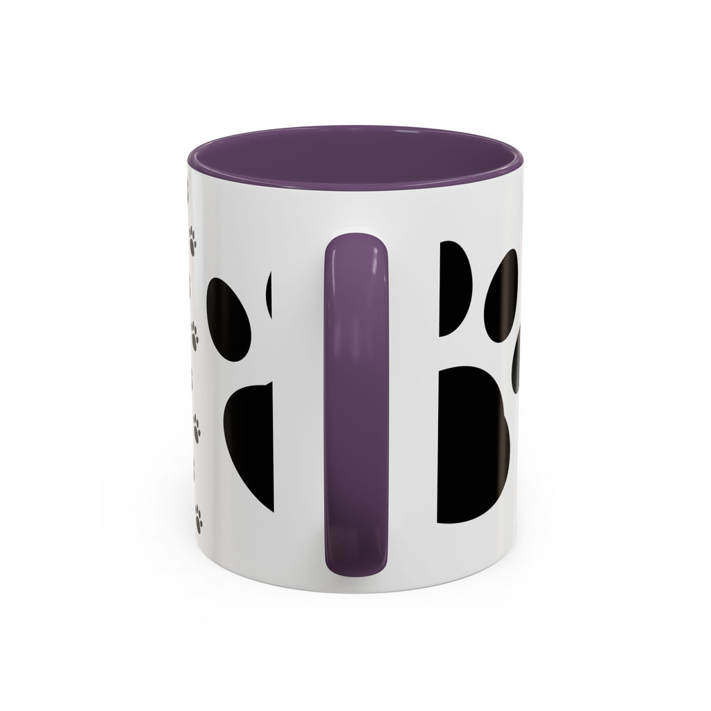 Paw Print Coffee Mug – Black Accent Ceramic Mug for Pet Lovers (11/15oz)