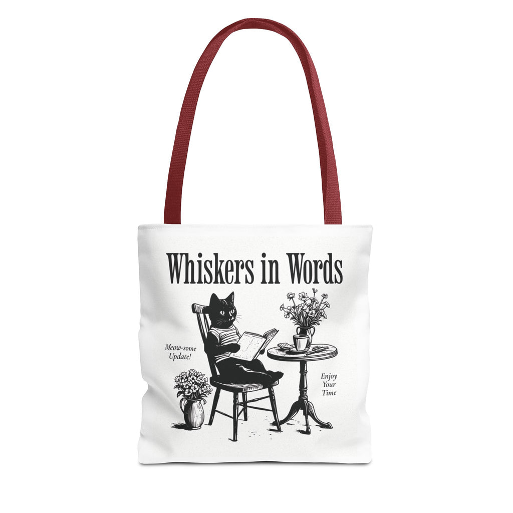 "Whiskers in Words" — The Literary Cat Tote – product view 4