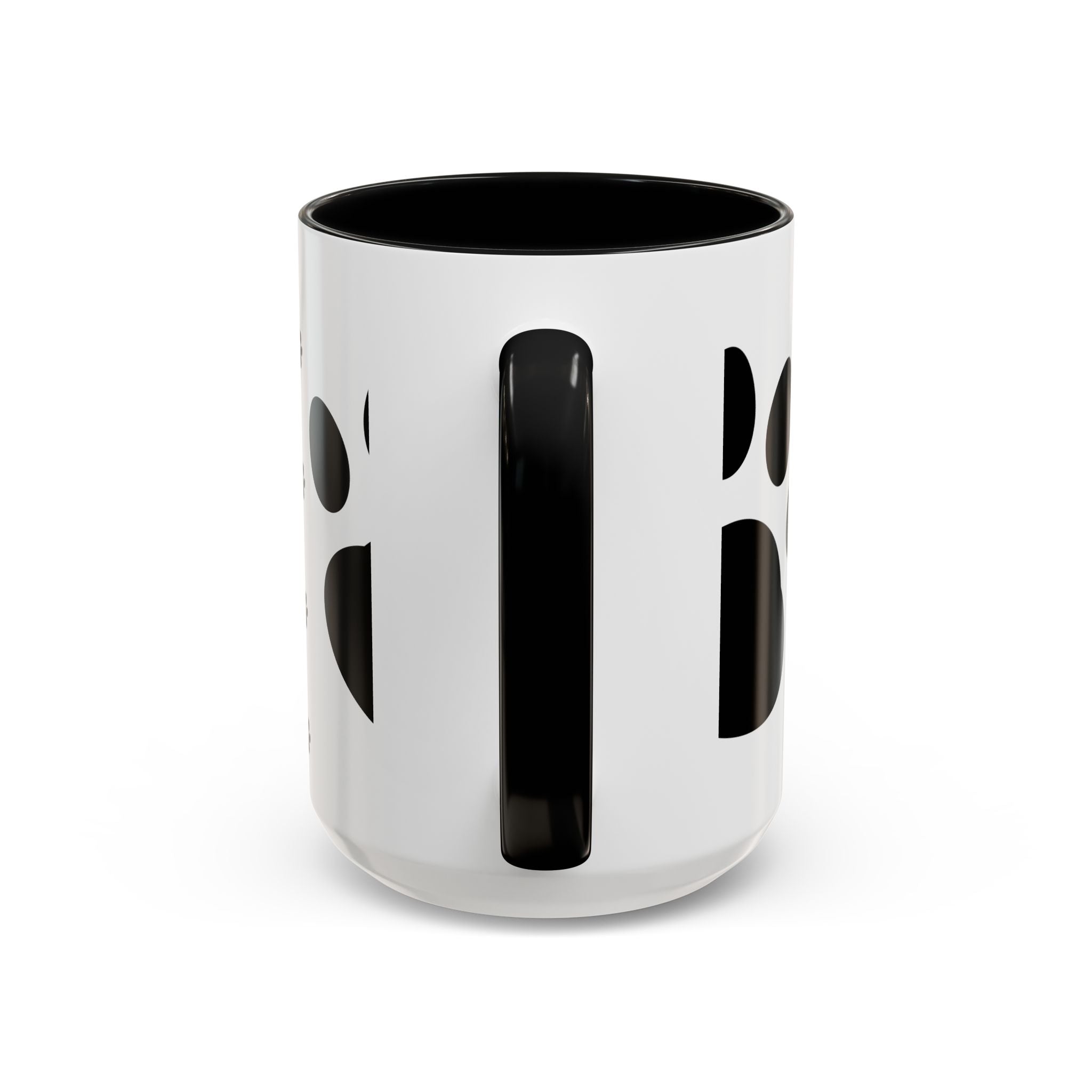 Paw Print Coffee Mug – Black Accent Ceramic Mug for Pet Lovers (11/15oz)