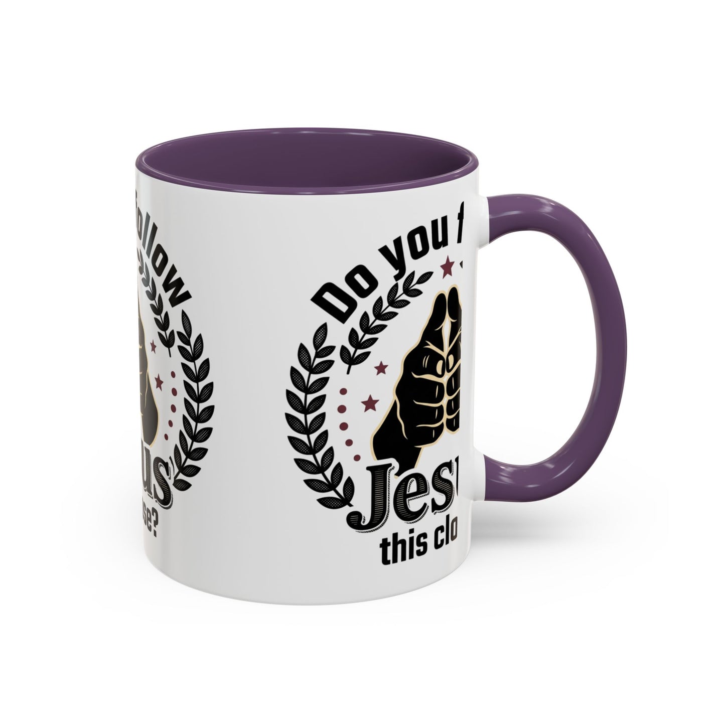 Do You Follow Jesus This Close? Accent Coffee Mug — Christian Faith Gift