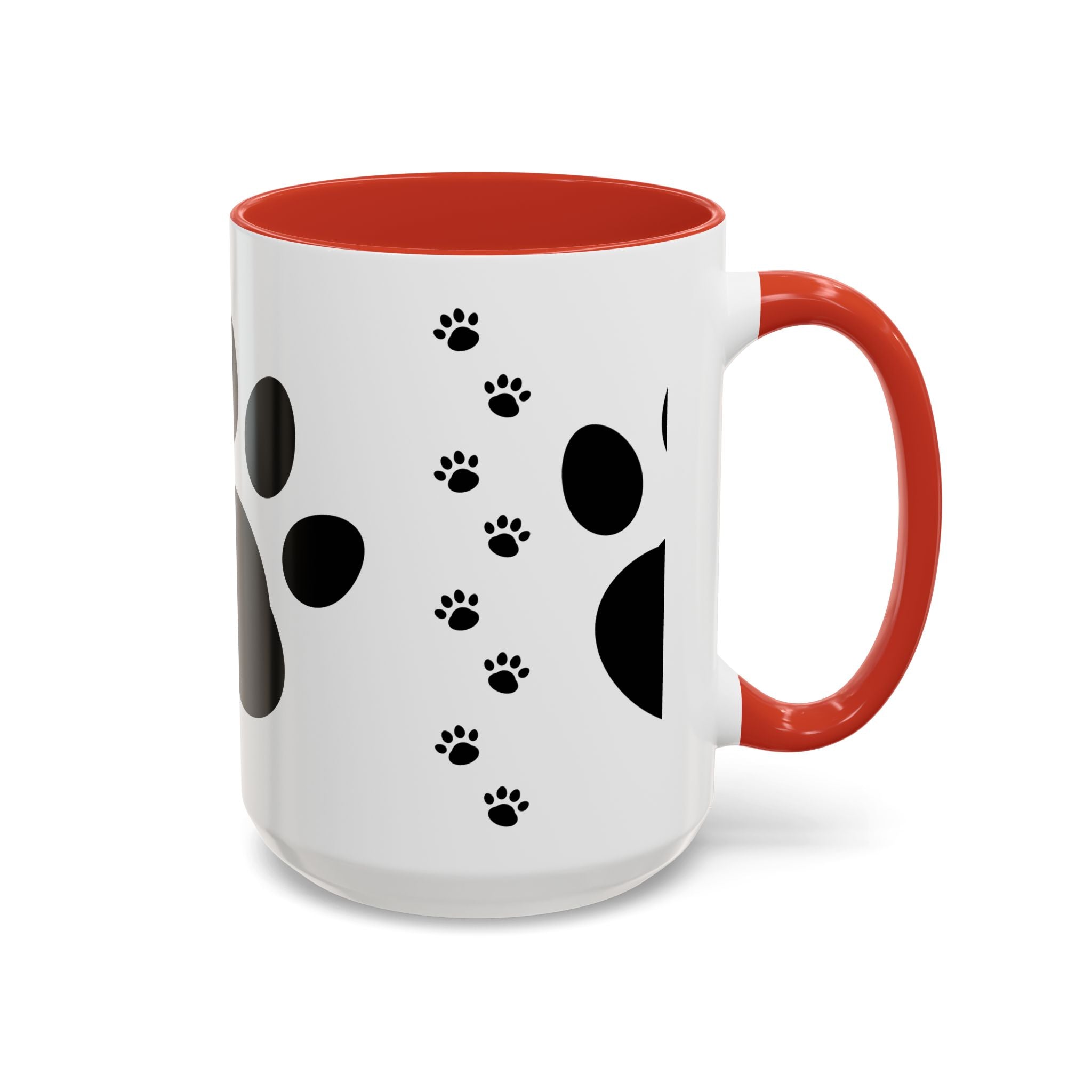 Paw Print Coffee Mug – Black Accent Ceramic Mug for Pet Lovers (11/15oz)
