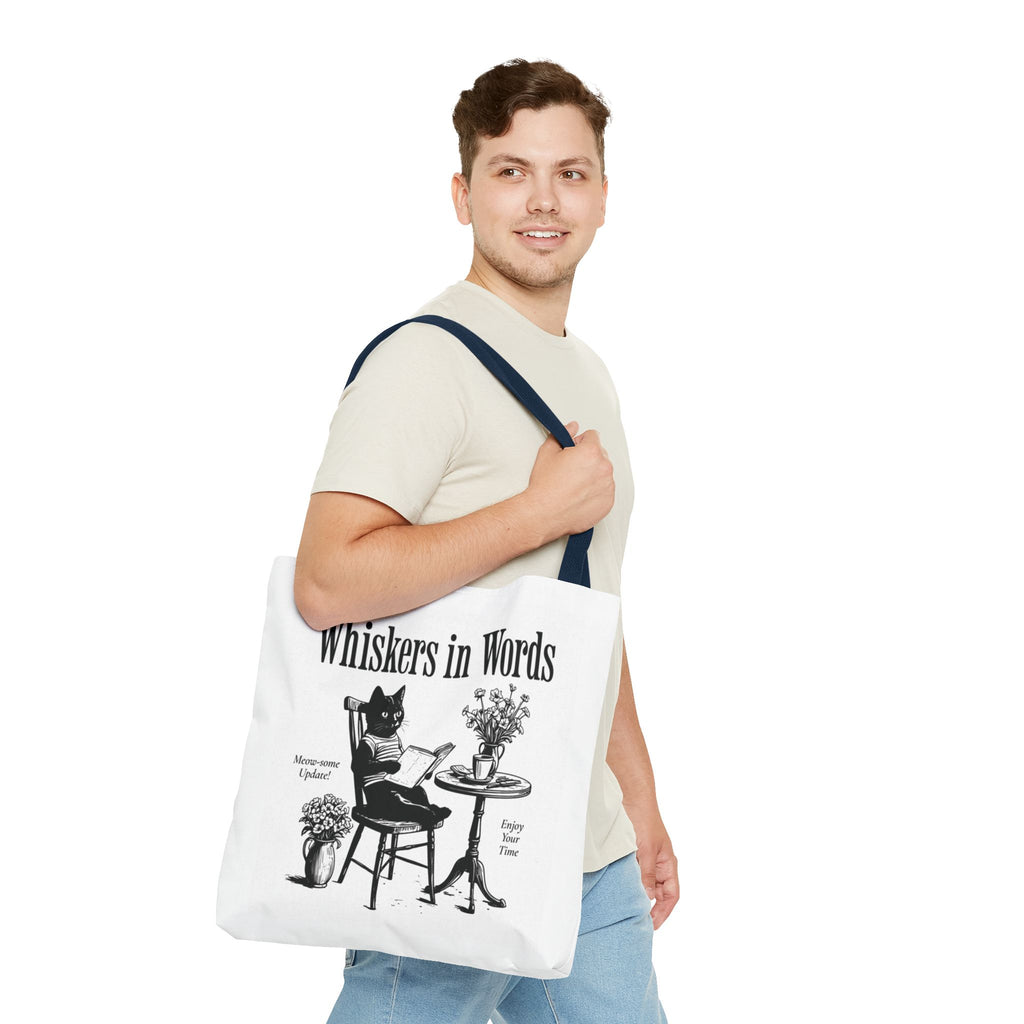 "Whiskers in Words" — The Literary Cat Tote – product view 23