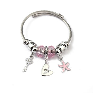 Women's Enamel Charm Bangle Bracelet