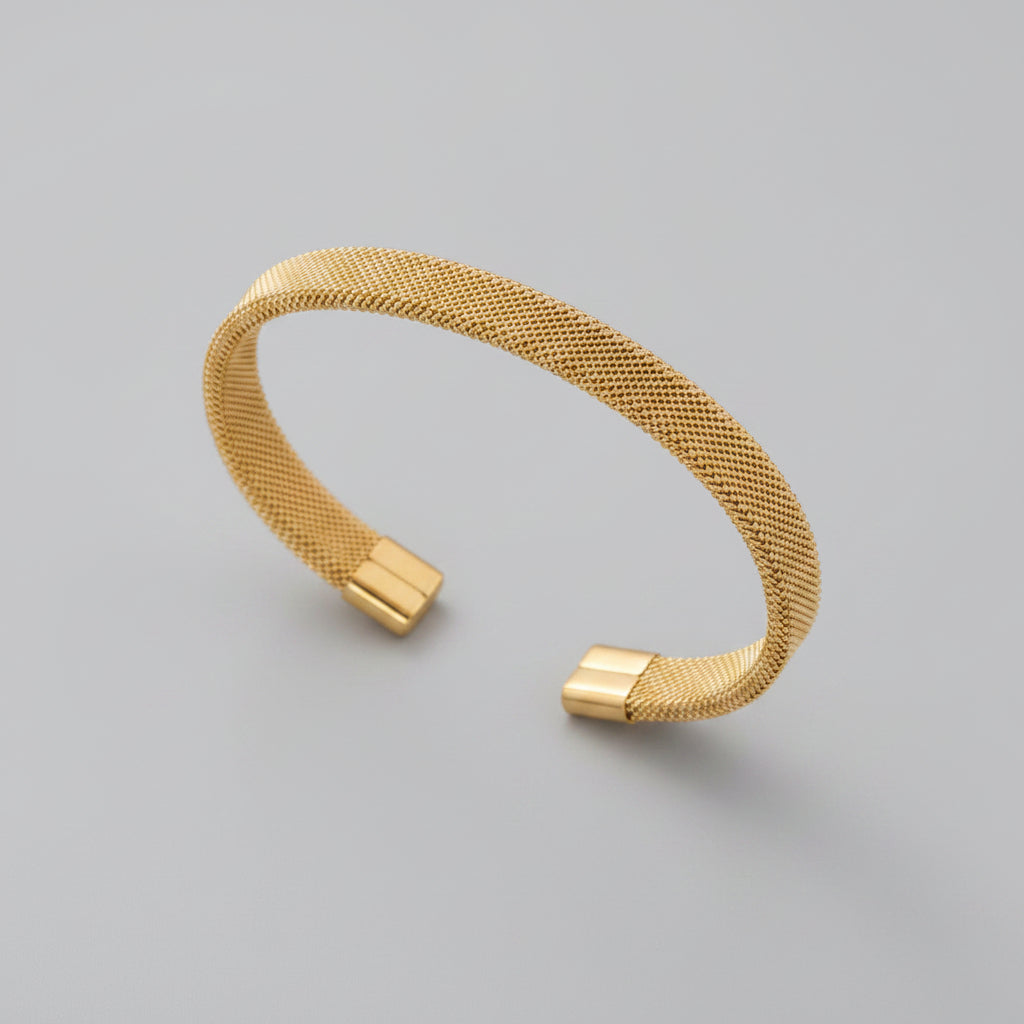 Rose Gold Mesh Cuff Bracelet