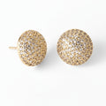 Gold Pavé Dome Ball Stud Earrings