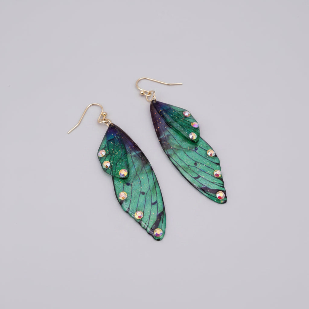 Ethereal Butterfly Wing Drop Earrings