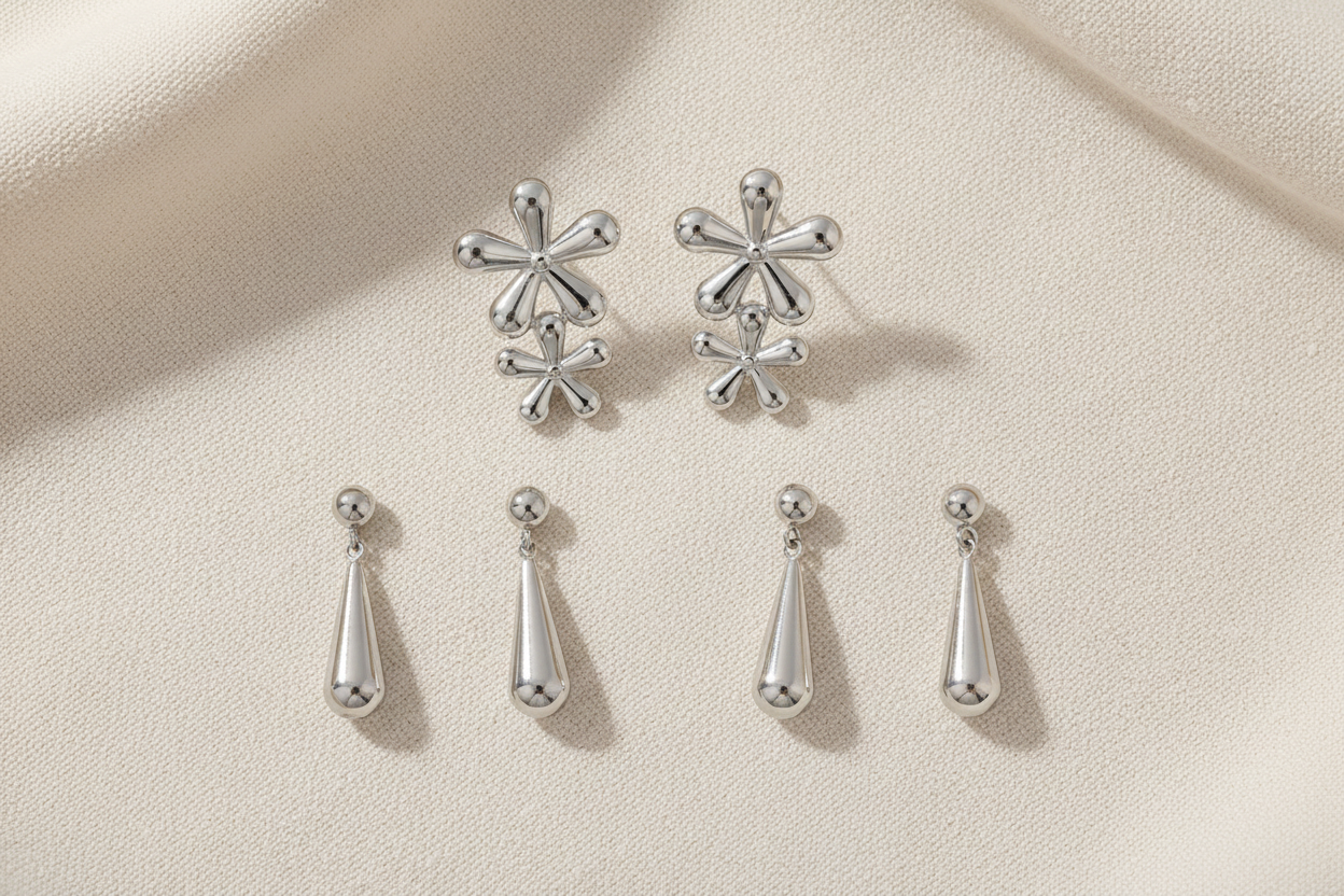 Both earrings together