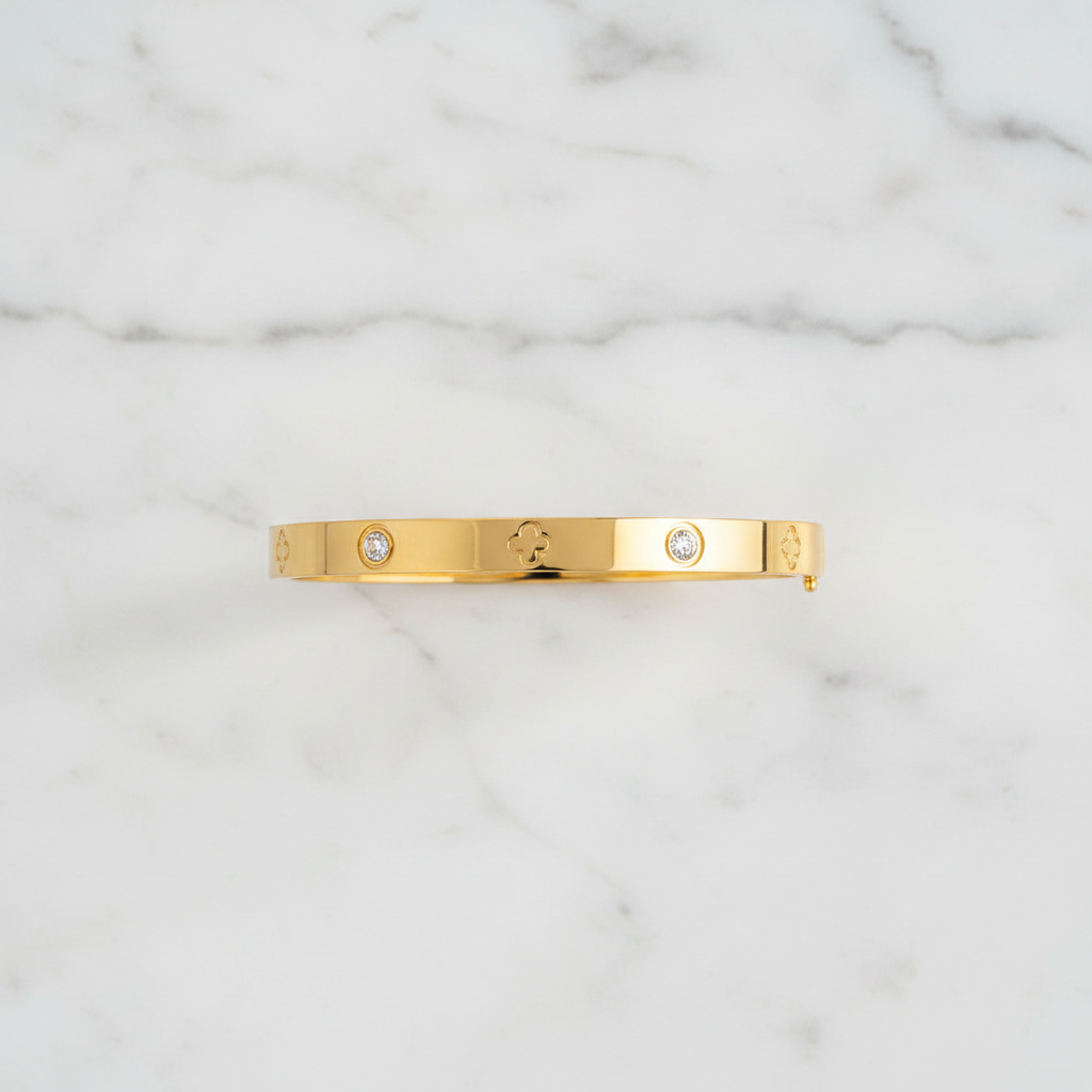 Gold flat lay