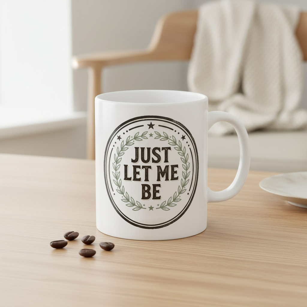 Just Let Me Be Mug - Warm Oak