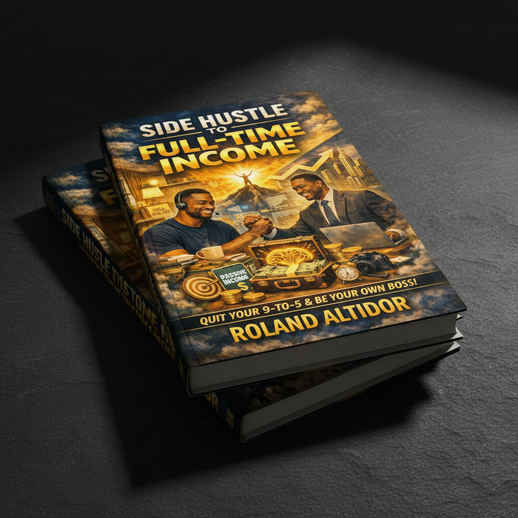 Side Hustle to Full-Time Income – Stacked Books